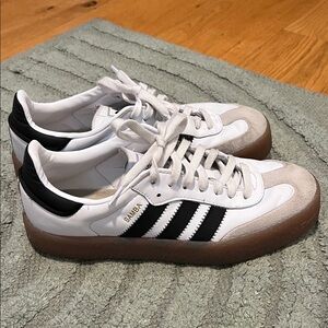 Adidas Samba White Black Gum Sole Shoes 9.5